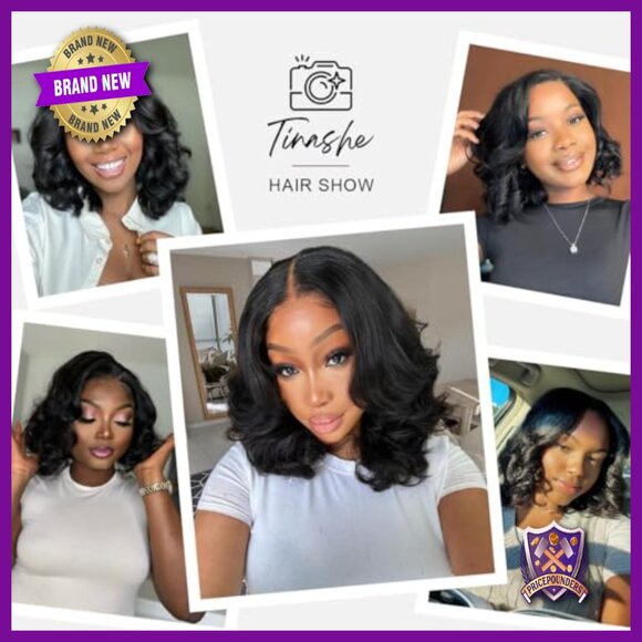 Glueless Human Hair Bob Wig 12in Lace Front Pre Plucked Pre Cut Wavy main image 5